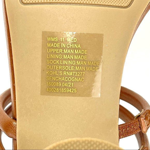 LC LAUREN CONRAD SENCHA COGNAC ROUND BLOCK HIGH HEEL SANDALS🆕 - Picture 14 of 16